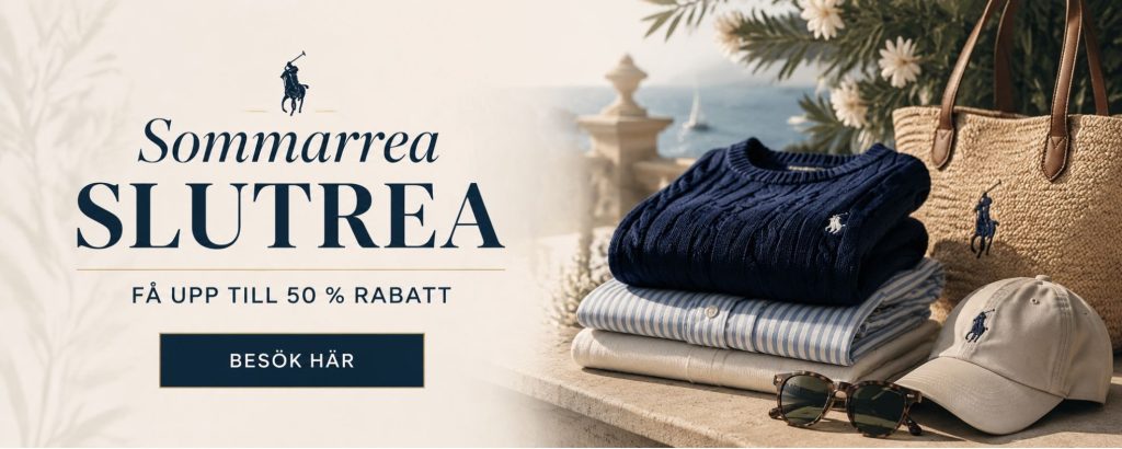 Banner för Ralph Lauren sommarrea slutspurt 2026 med upp till 50% rabatt.