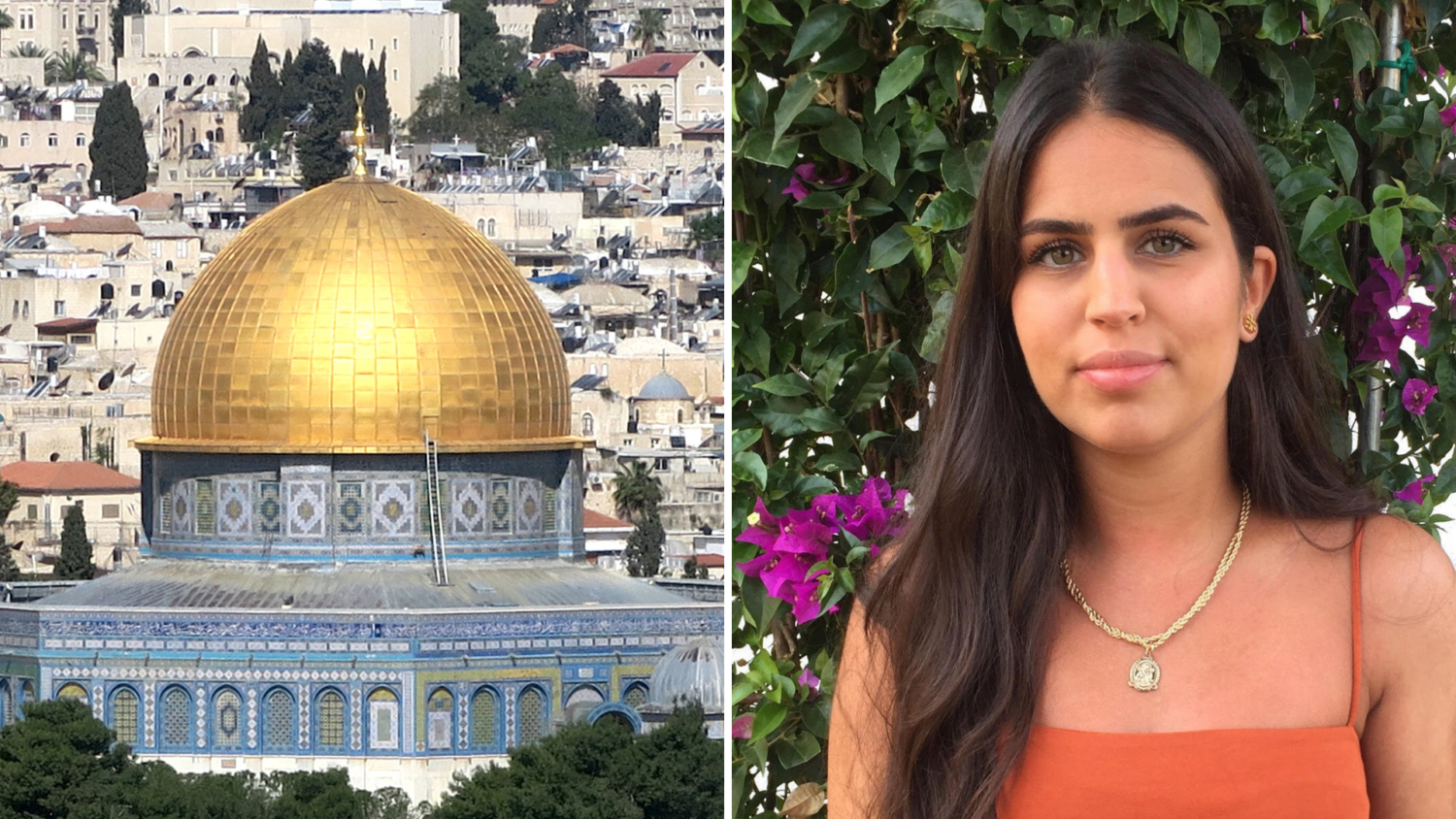 Till vänster: al-Aqsamoskén i Jerusalem. Till höger: Hilin Al-tamimi