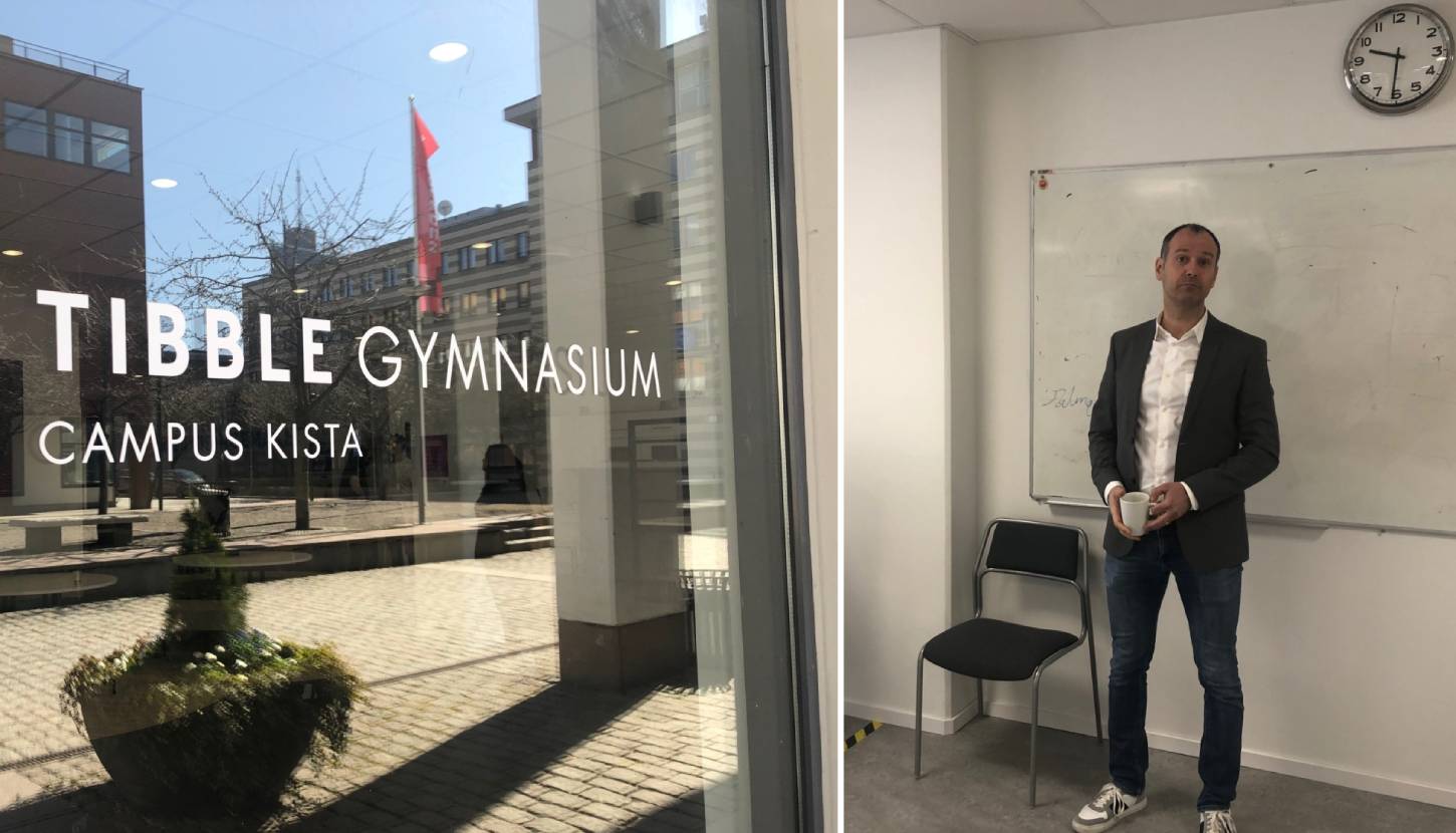 Tibble gymnasium. Fasad och rektor