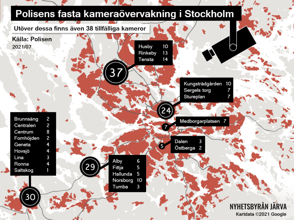 karta över polisens övervakningskameror