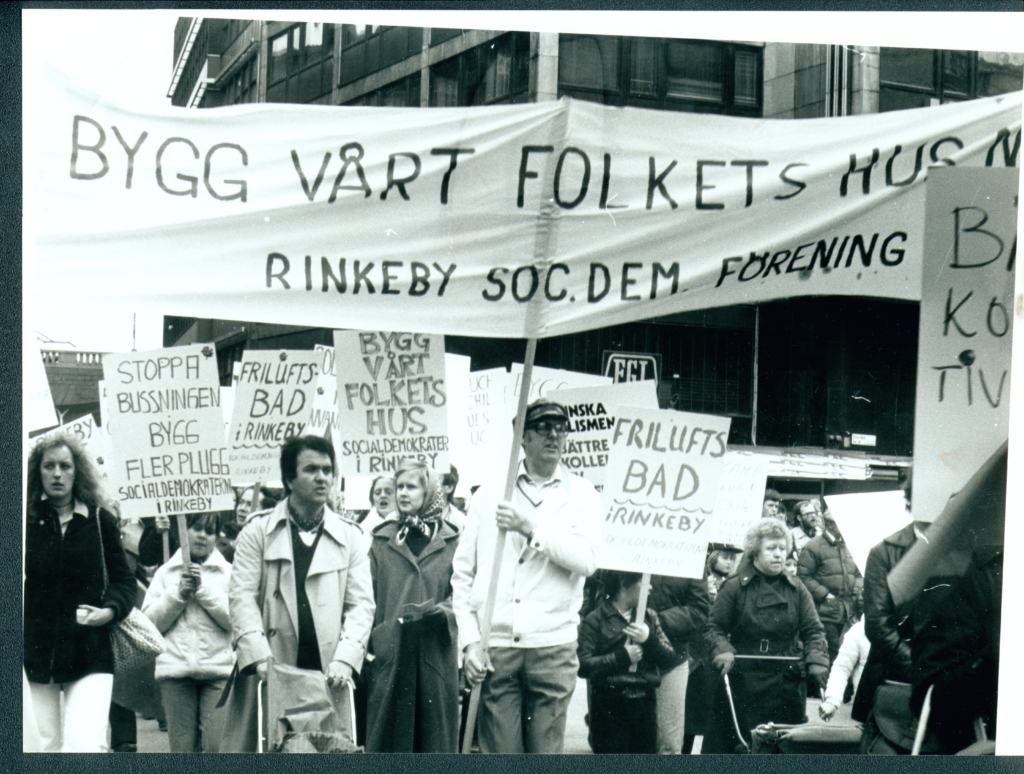 Demonstration för att få ett Folkets Hus i Rinkeby.