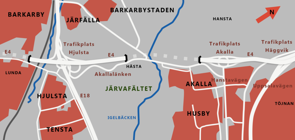 Karta Förbifart Stockholm Järvafältet