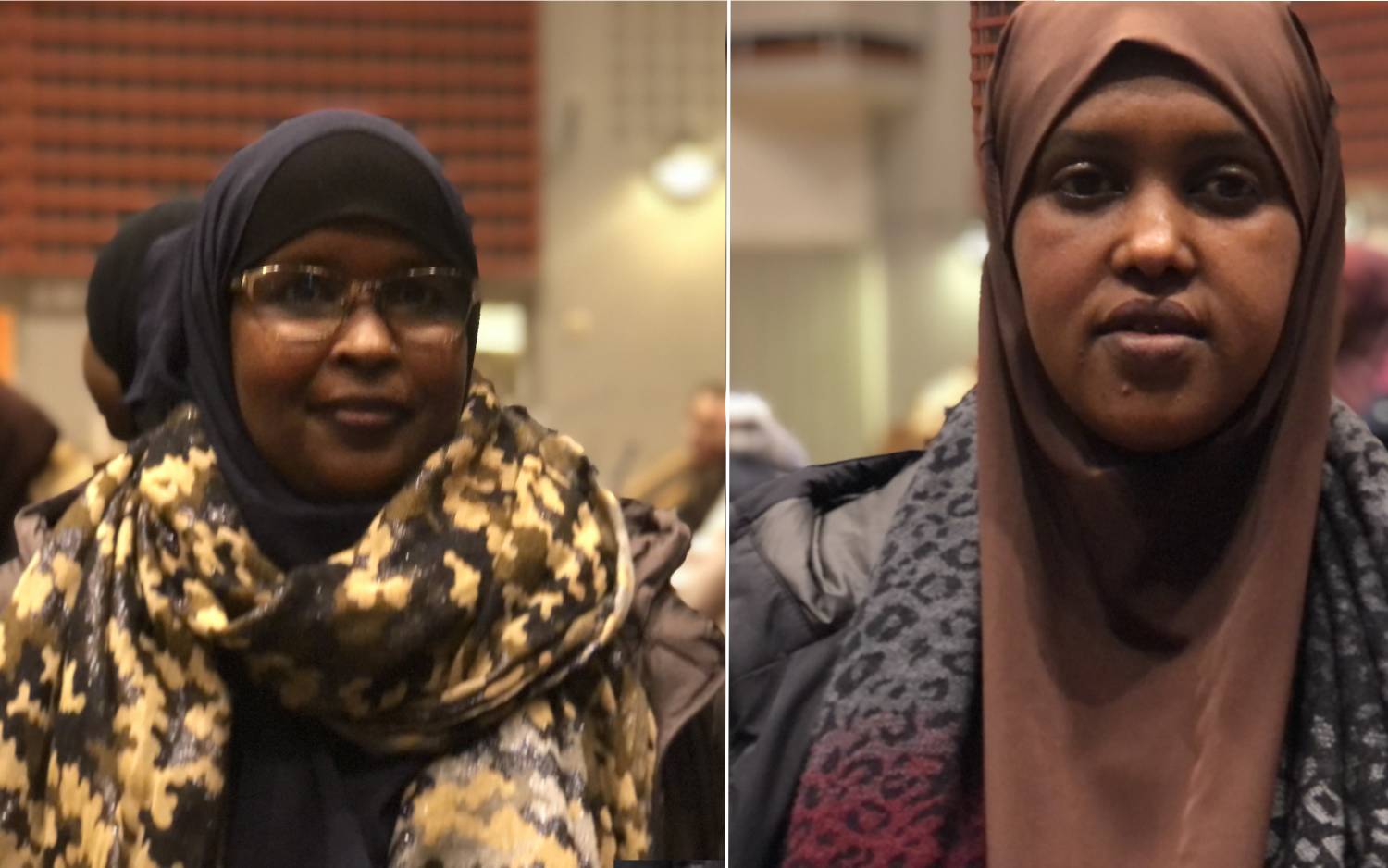 Två kvinnor i hijab på bild