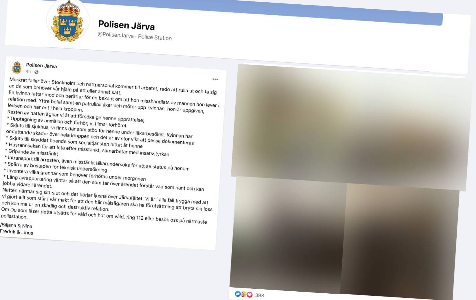 Skärmavbild Polisen Järva