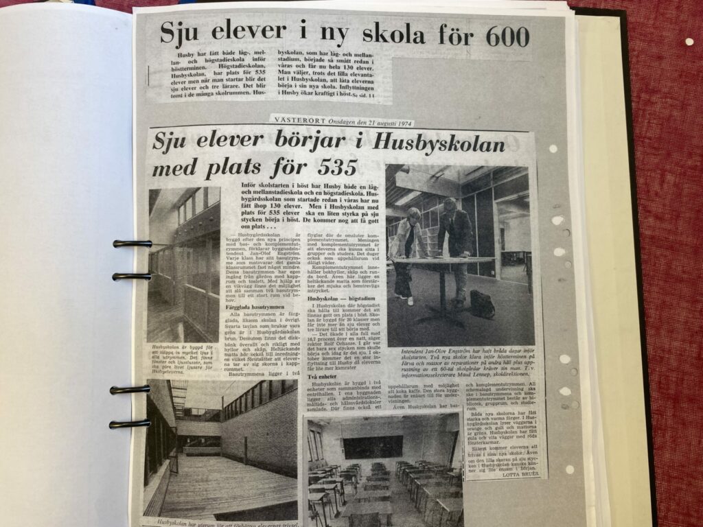 Tidningsartikel från 1976 om Husbygårdsskolan