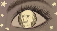 illustration av ett mansansikte i ett öga