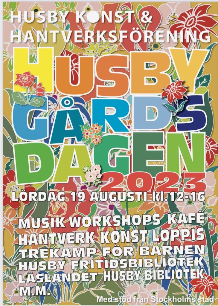 affisch med text om aktiviteter på Husby gårdsdagen 2023