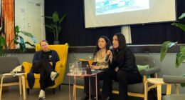 Emma Ström från Folkets Husby med Nadya Karakaya och Aida Samani från Civil Rights Defenders