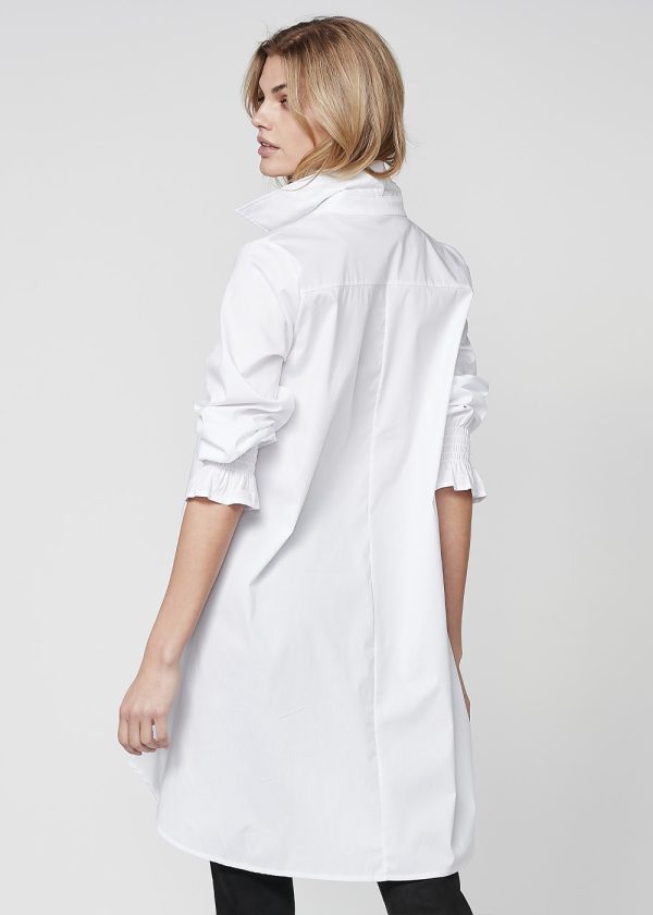 Nu Denmark Ouzo Shirt Long 7585-45 White back closeup