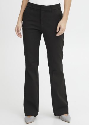Pulz Jeans PZBindy HW pants bootcut 50207207 Black beauty front