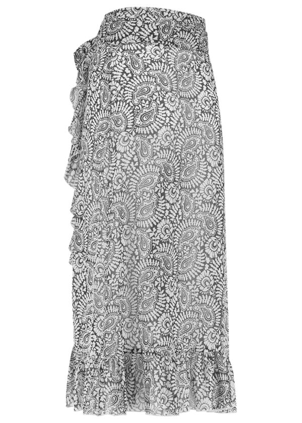 Studio Anneloes 08804-9010 Shirley oriental wrap skirt black white back