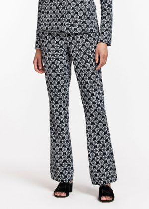 Studio Anneloes 08811-9010 Jean bonded ornm flair trousers black white model front