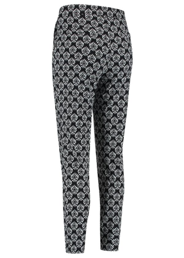Studio Anneloes 08812-9010 Kaat bonded ornmt trousers black white back