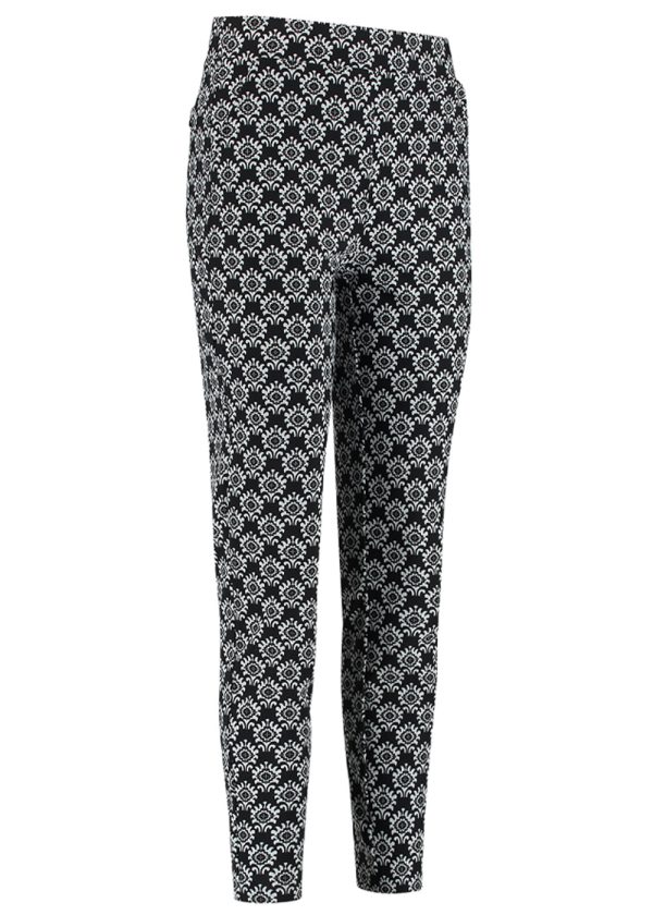 Studio Anneloes 08812-9010 Kaat bonded ornmt trousers black white front