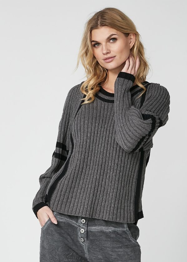 Nü denmark Ruthy blouse knit 7777-50 - 987 Dark Grey mix - Extra 3