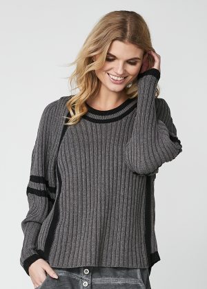 Nü denmark Ruthy blouse knit 7777-50 - 987 Dark Grey mix - Extra 4