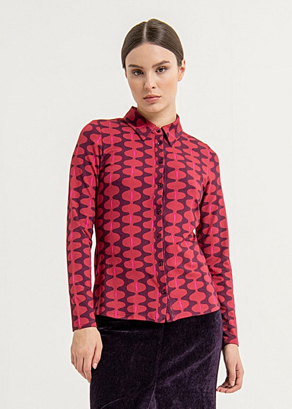 Surkana Basic shirt 563ANVE113 41 maroon model front