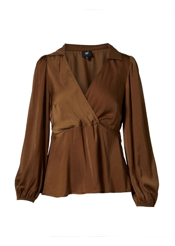 Nü Denmark Rosie blouse 7767-40 Toffee brown packshot frony