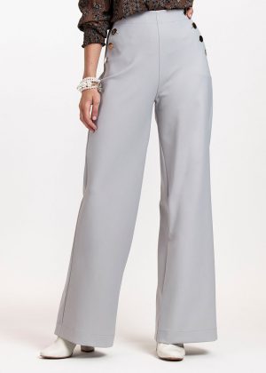 Studio Anneloes 09159-9100 Emy bonded trousers light grey model front
