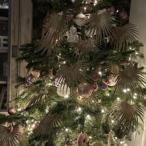 Kerstboom + Kerstversiering (groene bling bling blaadjes)