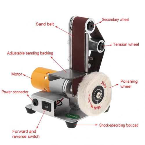 Mini Electric Belt Machine Sander Sanding Grinding Polishing Machines Abrasive Belts Grinder DIY Polishing Cutter Edges