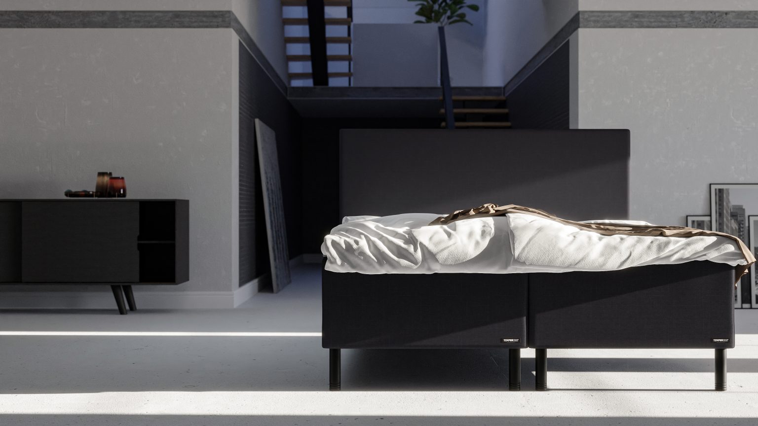 180x200-Temprakon-Boxmadras-Anthracite-PlainGavl-SortMetal-Ben-Front
