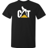 Cat, med vacker kvinna tryckt på t-shirt av hög kvalitet
