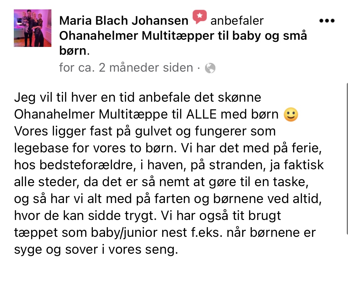 udtalelse om multifunktionelt legetæppe Maria