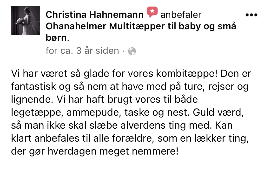 udtalelse om multifunktionelt legetæppe Christina