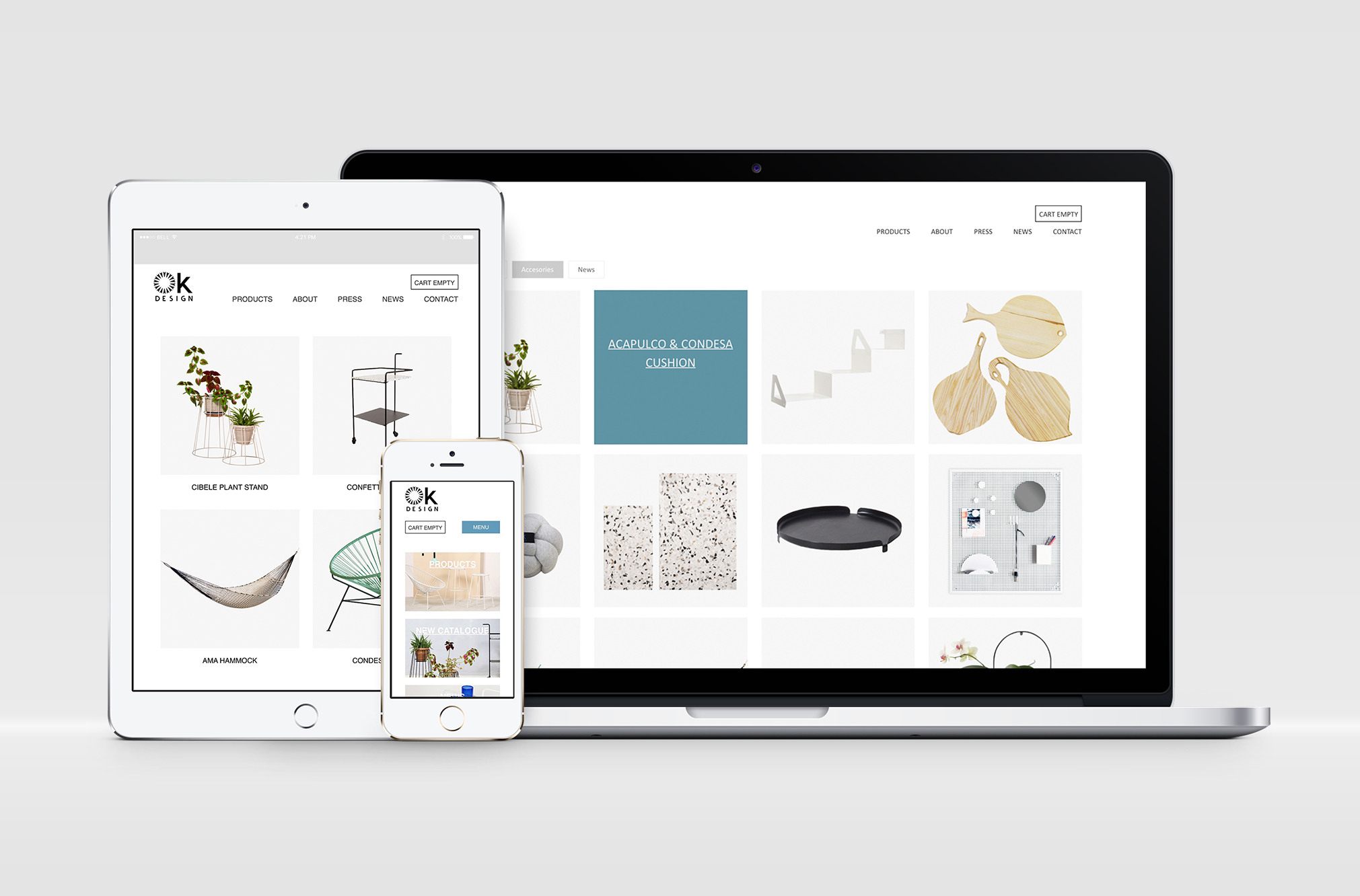 Ok design nettside 2015 - layout - møbler - produkter - wordpress - nettbutikk