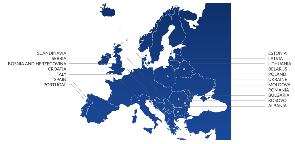 EU map and offices