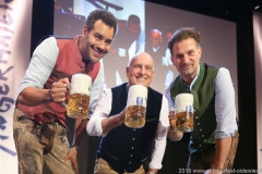 Michael Klammer, Dr. Axel Munz, Simon Böer (von li. nach re.), Angermaier Trachtennacht in der Alten Kongresshalle  in München 2019