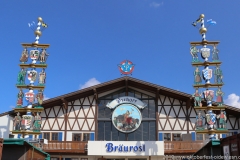 Bräurosl, Aufbau Oktoberfest auf der Theresienwiese im August 2019