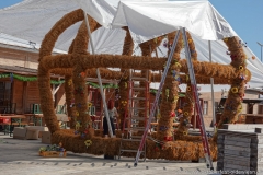 Festzelt Tradition, Aufbau Oktoberfest auf der Theresienwiese im August 2019