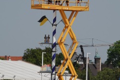 Aufbau Oktoberfest auf der Theresienwiese in München 2023