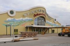 Ochsenbraterei, Aufbau Oktoberfest auf der Theresienwiese in München 2018