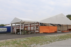 Museumszelt, Aufbau Oktoberfest auf der Theresienwiese in München 2018