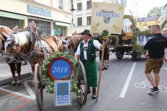 Aufstellung zum Einzug der Wiesnwirte am Oktoberfest in München 2018