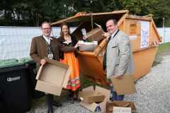 Manuel Pretzl, Kristina Frank, Clemens Baumgärtner (von li. nach re.), Pressekonferenz Müll im Volkssängerzelt "zur Schönheitskönigin" auf der Oidn Wiesn am Oktoberfest 2019