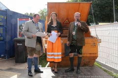 Clemens Baumgärtner, Kristina Frank, Manuel Pretzl ( von li. nach re.), Pressekonferenz Müll im Volkssängerzelt "zur Schönheitskönigin" auf der Oidn Wiesn am Oktoberfest 2019