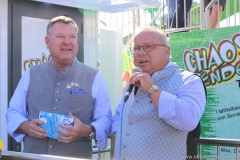 osef Schmid und Hanspeter Maier (re.), Presserundgang über das Gelände der Wiesn auf der Theresienwiese in München  2018