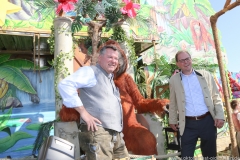 Josef Schmid und Manuel Pretzl (re.), Presserundgang über das Gelände der Wiesn auf der Theresienwiese in München  2018