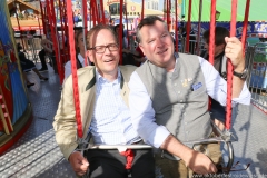 Manuel Pretzl und Josef Schmid (re.), Presserundgang über das Gelände der Wiesn auf der Theresienwiese in München  2018