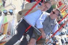 Manuel Pretzl und Josef Schmid (re.), Presserundgang über das Gelände der Wiesn auf der Theresienwiese in München  2018