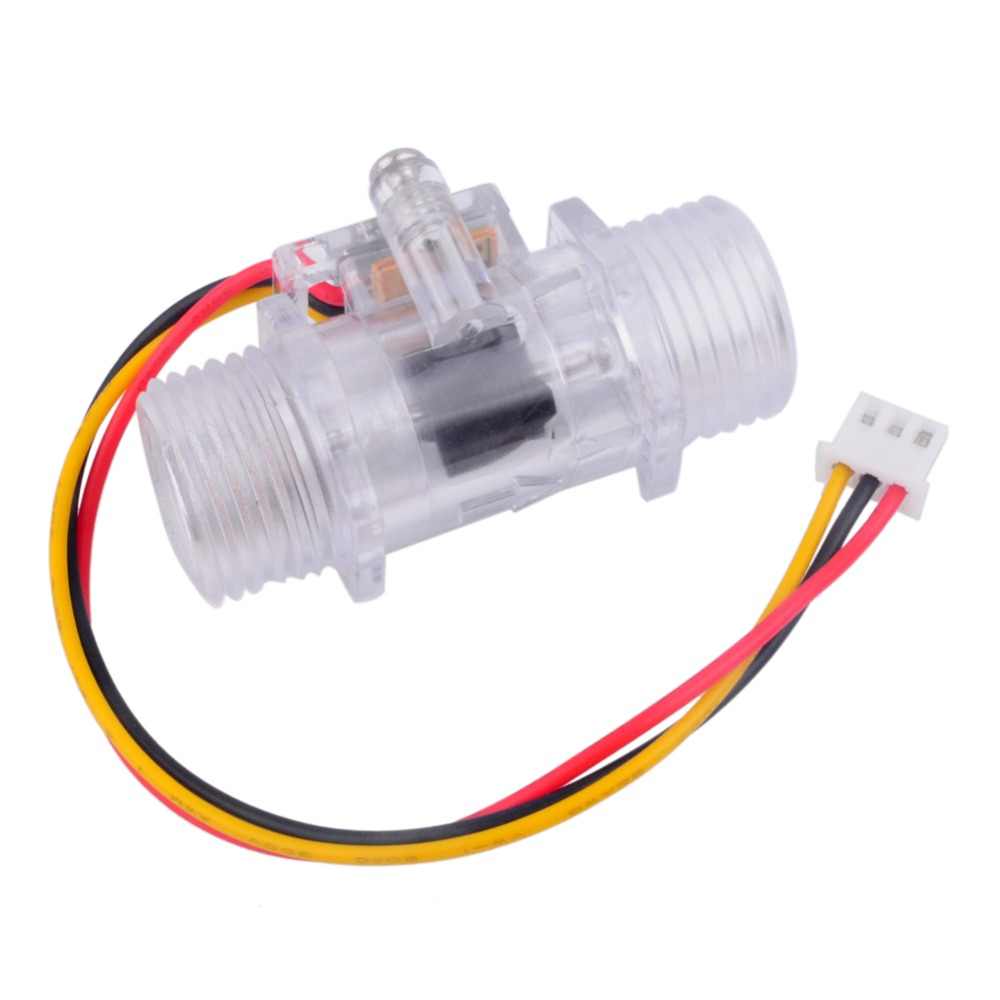 Transparent Water Flow Sensor (Sea) YFS201C Flowmeter G1/2 130L/min 5