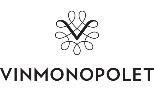 Vinmonopolet logo med teksten "Vinmonopolet" under.