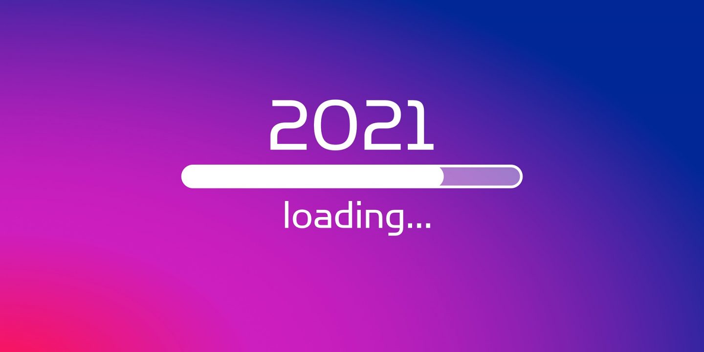 En loading-bar med teksten 2021 med på.