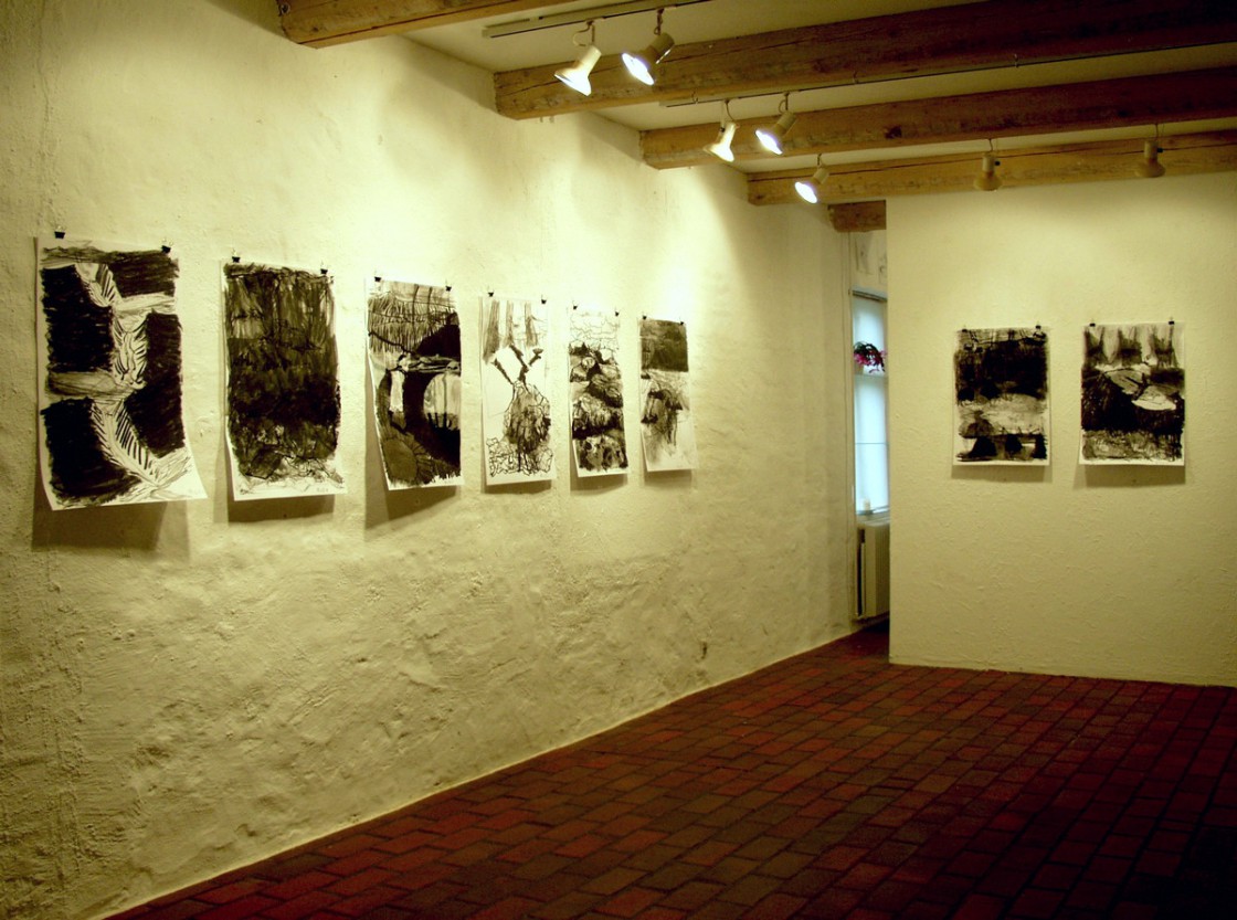 Charcoal drawings at the ground floor