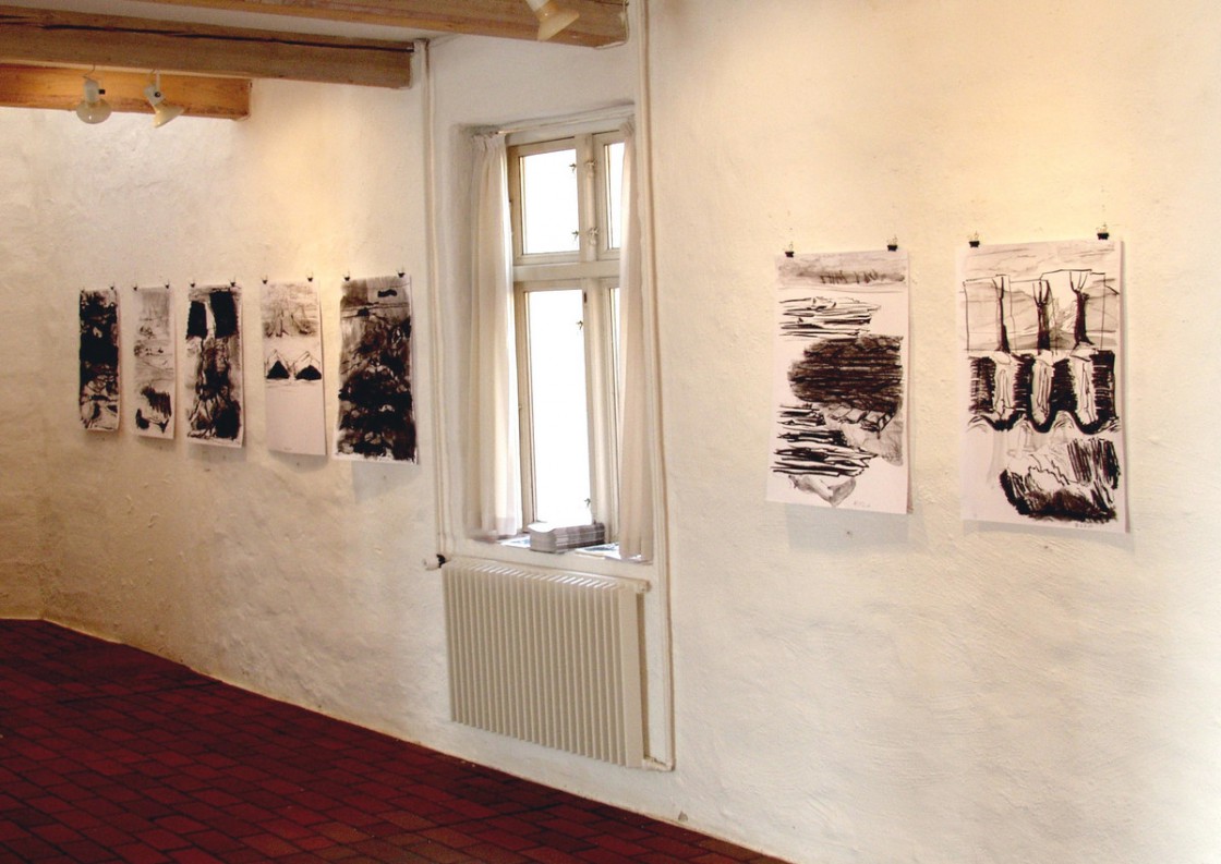 Charcoal drawings at the ground floor