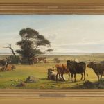 Køer på en eng. Carl Otto Haslund 1872. Sveriges Nationalmuseum. Foto: Per-Åke Persson